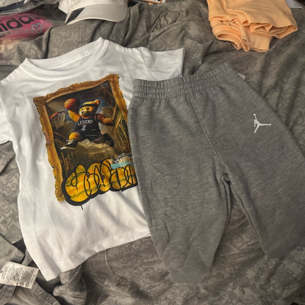 Jordan Gray Matching Sweatpants Set new
